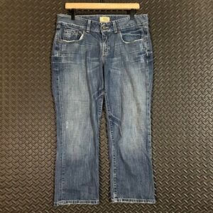 BKE Denim Women's‎ Capri Bootcut Jeans Medium Wash Embellished Pockets Size 31